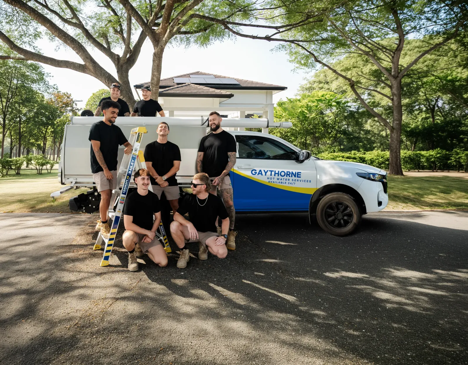 Gaythorne Hot Water Services team and ute